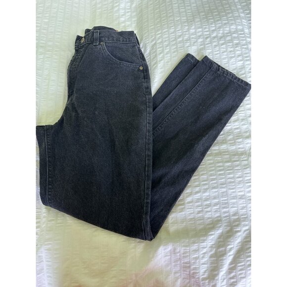 Vintage Riders Jeans Womens 12 Long Black High Waist Straight Leg USA Made - Picture 8 of 8
